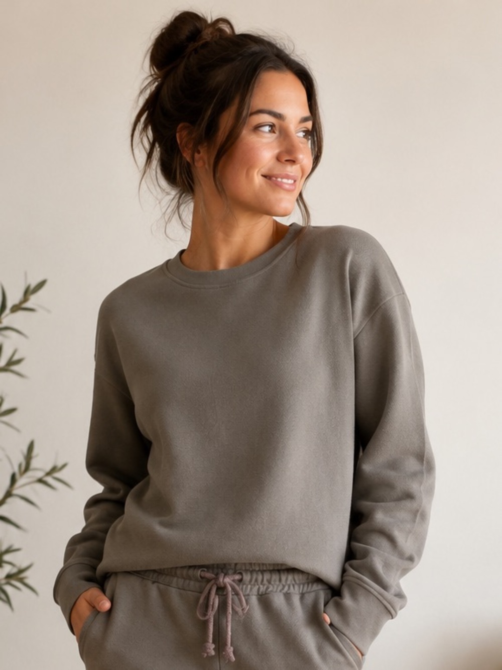 Zara Tan Crewneck Sweatshirt for women M